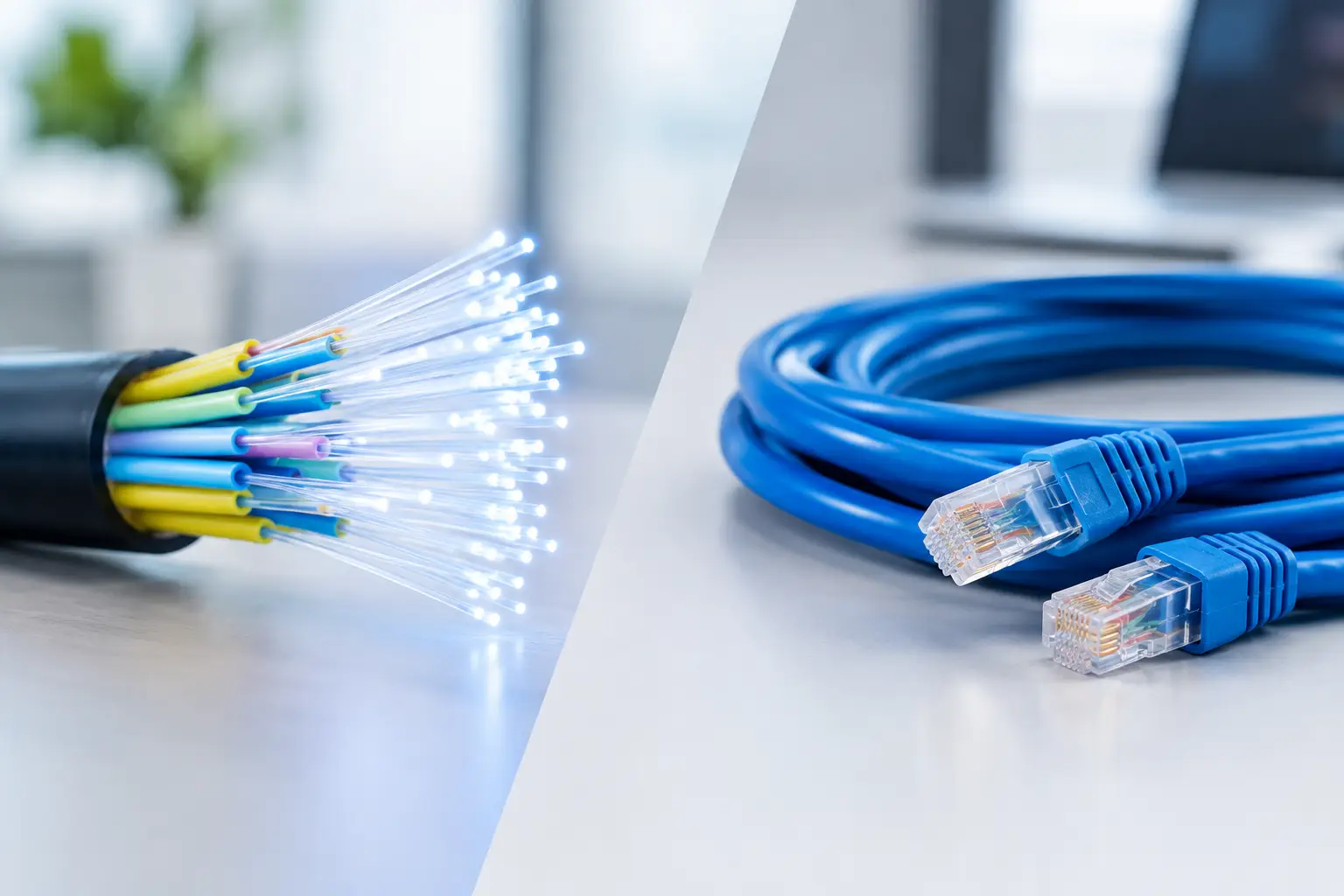Fibra óptica vs cableado cobre, ¿cuál conviene?